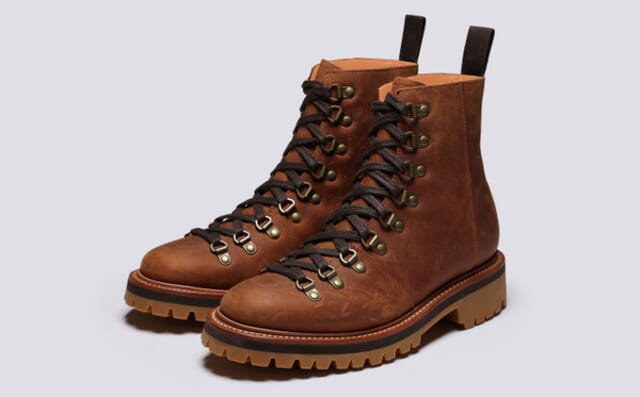 grenson Nanette | Womens Hiker Boots Dark Tan Leather