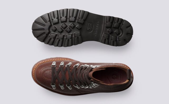 Grenson Nanette | Womens Hiker Boots In Brown Grain Leather