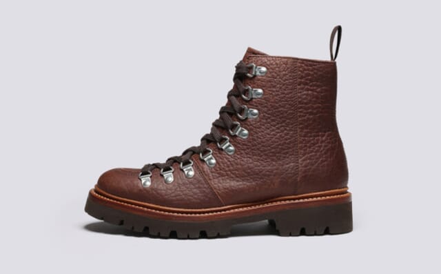 Grenson Nanette | Womens Hiker Boots In Brown Grain Leather
