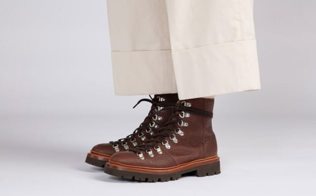 Grenson Nanette | Womens Hiker Boots In Brown Grain Leather