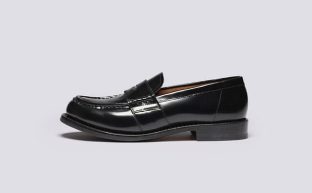 Grenson Natalie | Womens Loafers In Black Gloss Leather