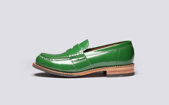 Grenson Natalie | Womens Loafers In Green Gloss Leather