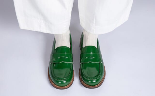Grenson Natalie | Womens Loafers In Green Gloss Leather