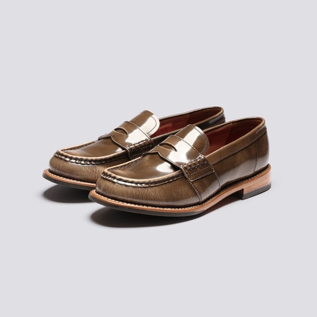 Grenson Natalie | Womens Loafers In Taupe Rub Off Leather