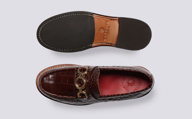 Grenson Nina | Womens Loafers In Brown Printed Leather