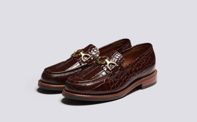 grenson Nina | Womens Loafers in Brown Printed Leather