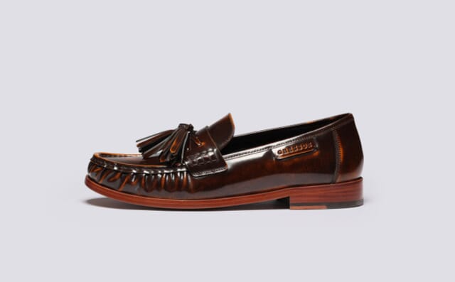 Grenson Omar | Mens Tassel Moccasin Loafers In Tan Leather