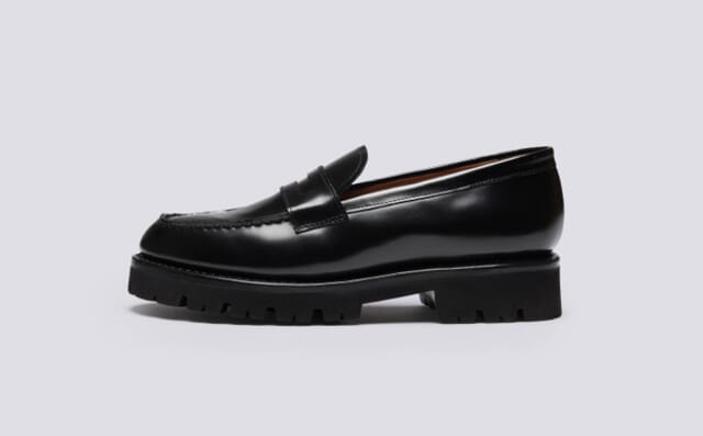 Grenson Philippa | Womens Loafer In Black Hi Shine Leather