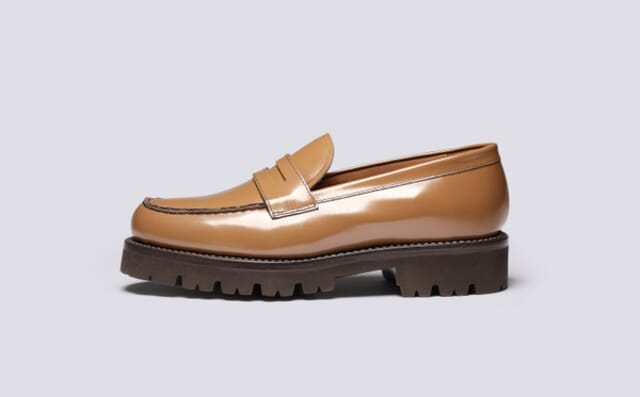 Grenson Philippa | Womens Loafers In Light Brown Gloss Leather