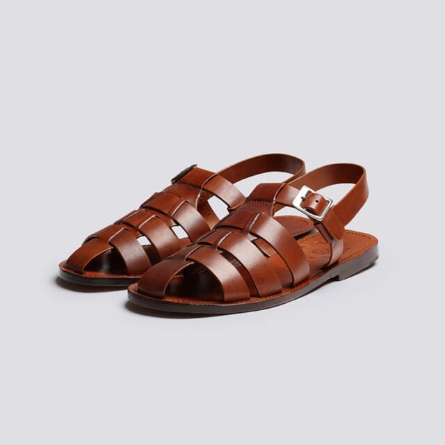 Grenson Queenie | Womens Sandals In Tan Handpainted Leather
