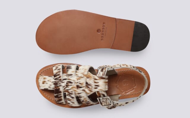 Grenson Queenie | Womens Sandals In Western Print Hair On Hide