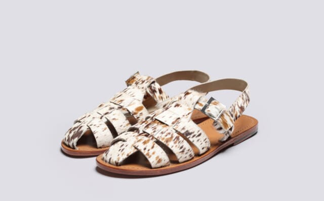 grenson Quincy | Mens Sandals in Western Print Hair on Hide