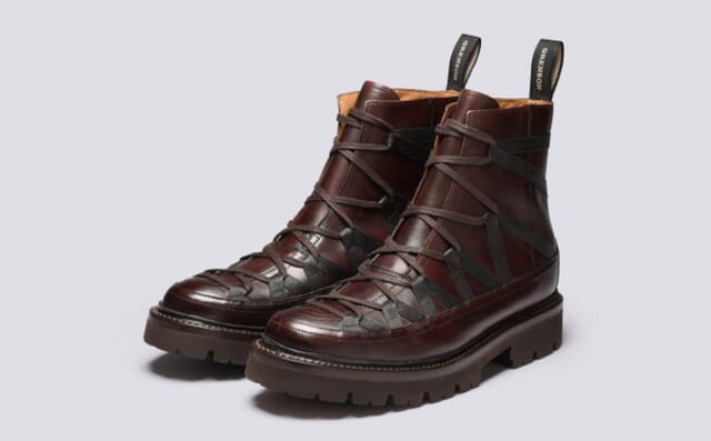 grenson Seeley | Mens Hiker Boots in Dark Brown Leather