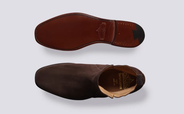 Grenson Shoe 11 | Mens Chelsea Boots In Dark Brown Suede