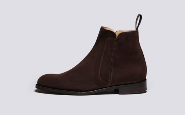 Grenson Shoe 11 | Mens Chelsea Boots In Dark Brown Suede