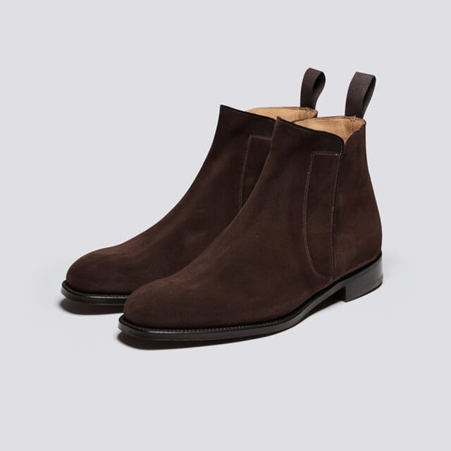 Grenson Shoe 11 | Mens Chelsea Boots In Dark Brown Suede