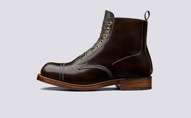 Grenson Shoe 9 | Mens Derby Boots In Pickled Walnut Leather Shoes