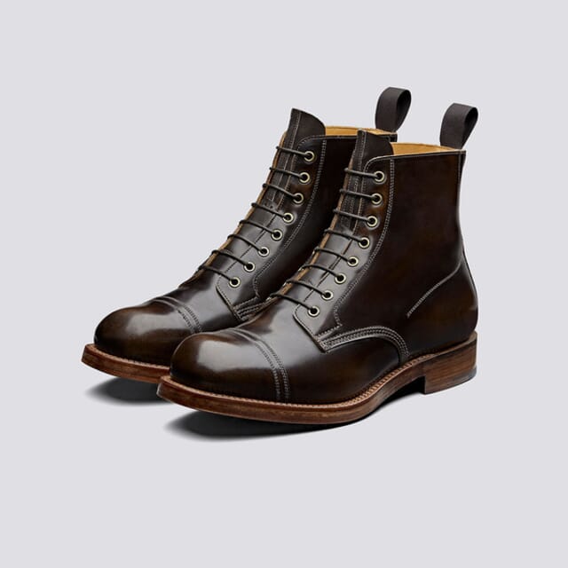 Grenson Shoe 9 | Mens Derby Boots In Pickled Walnut Leather Shoes