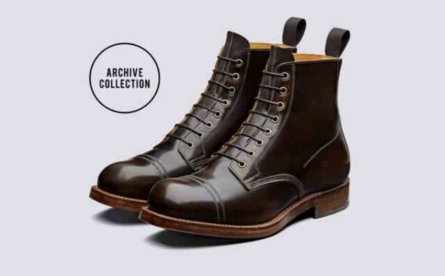 grenson Shoe 9 | Mens Derby Boots in Pickled Walnut Leather Shoes