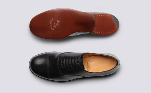 Grenson Shoe No.2 | Mens Oxford Shoe In Black Calf Leather On A Leather Sole Shoes