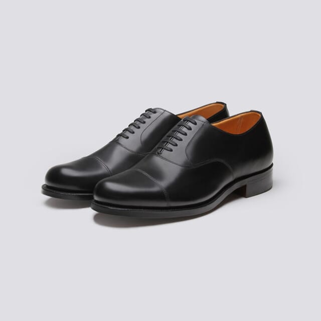 Grenson Shoe No.2 | Mens Oxford Shoe In Black Calf Leather On A Leather Sole Shoes