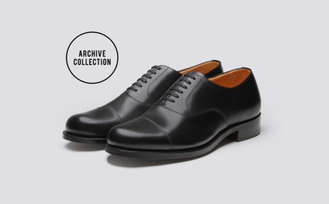 grenson Shoe No.2 | Mens Oxford shoe in Black Calf Leather on a Leather Sole Shoes