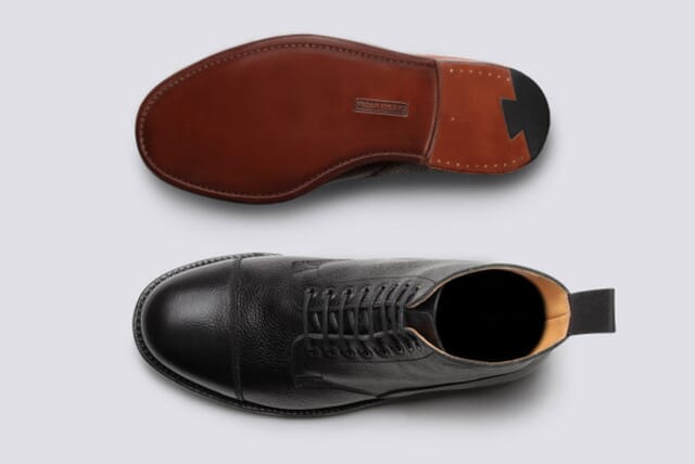 Grenson Shoe No.3 | Mens Boot In Black Grain Leather On A Leather Sole Shoes