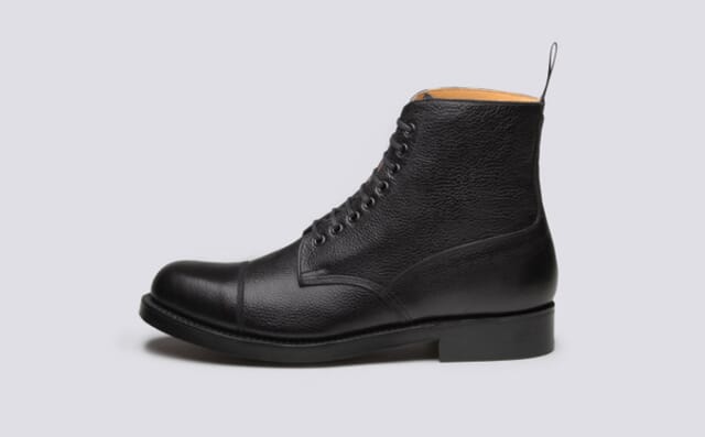 Grenson Shoe No.3 | Mens Boot In Black Grain Leather On A Leather Sole Shoes