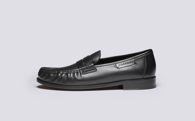 Grenson Simeon | Mens Moccasin Loafers In Black Leather