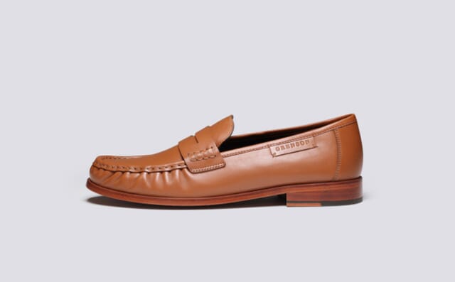 Grenson Simeon | Mens Moccasin Loafers In Tan Leather