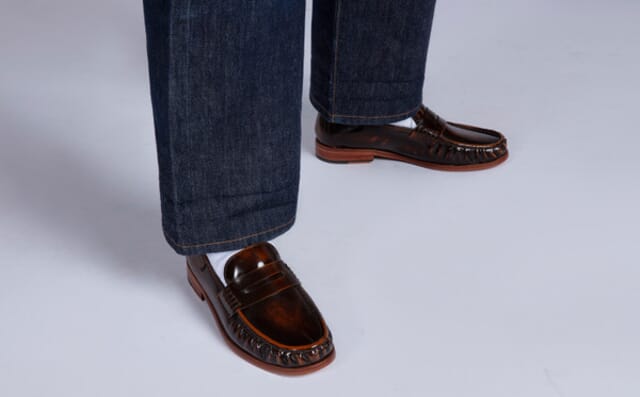 Grenson Simeon | Mens Moccasin Loafers In Tan Rub Off Leather