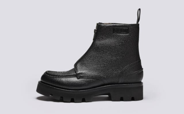 Grenson Simone | Womens Boots In Black Country Grain Leather