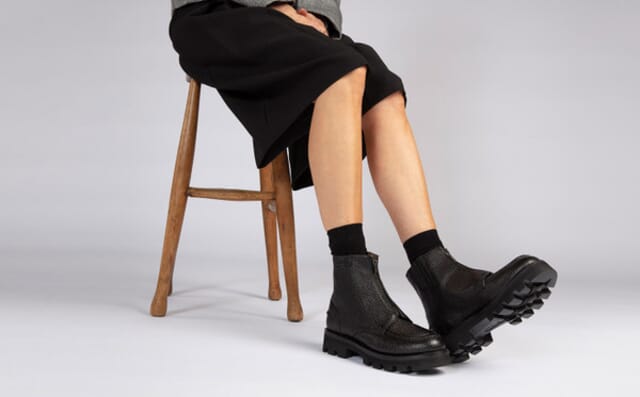 Grenson Simone | Womens Boots In Black Country Grain Leather