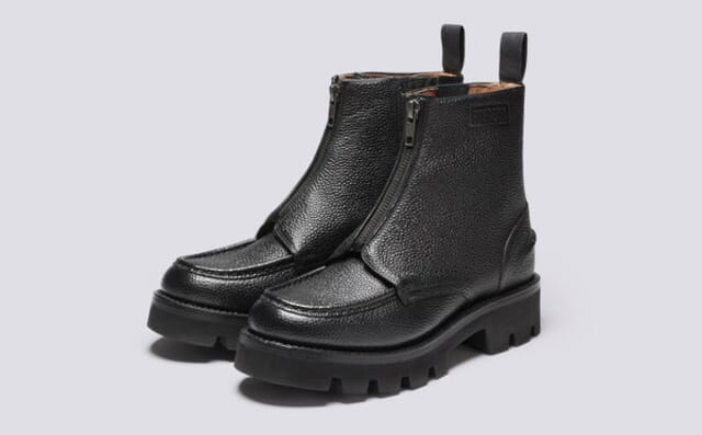 grenson Simone | Womens Boots in Black Country Grain Leather