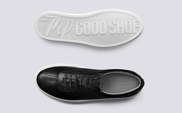 Grenson Sneaker 1 | Mens Oxford Sneaker In Black Calf Leather With A White Rubber Sole Shoes