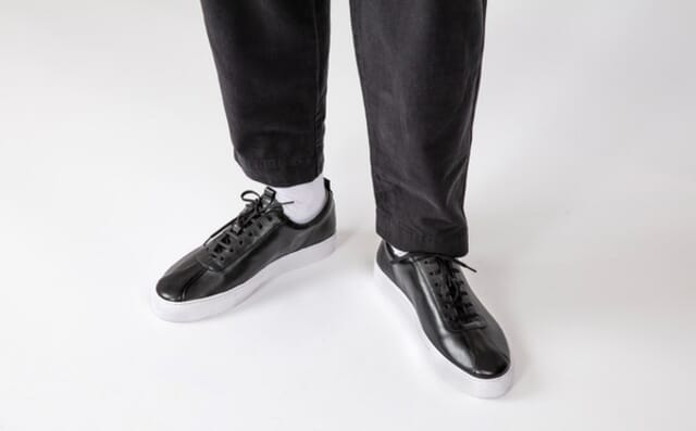 Grenson Sneaker 1 | Mens Oxford Sneaker In Black Calf Leather With A White Rubber Sole Shoes