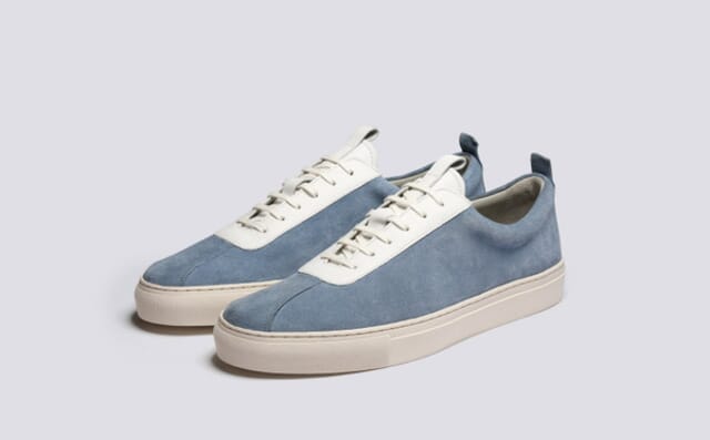 grenson Sneaker 1 | Mens Sneakers in Light Blue Suede