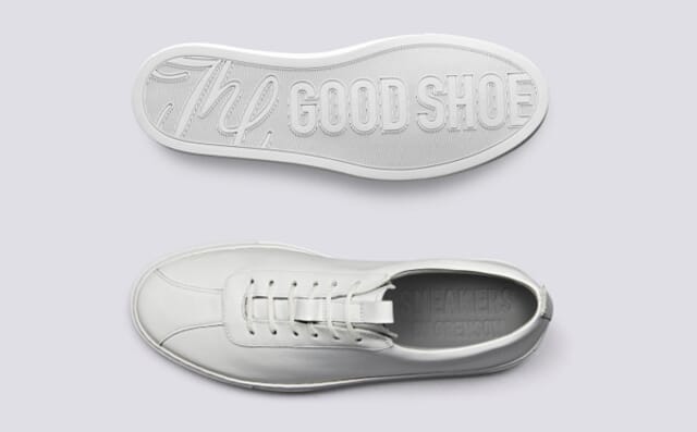 Grenson Sneaker 1 | Mens Sneakers In White Calf Leather And White Rubber Sole Shoes