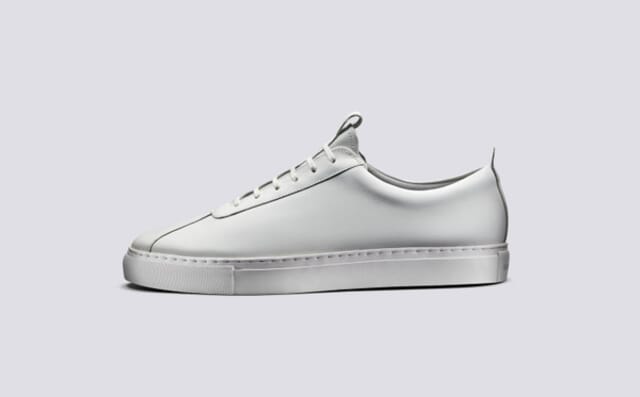 Grenson Sneaker 1 | Mens Sneakers In White Calf Leather And White Rubber Sole Shoes