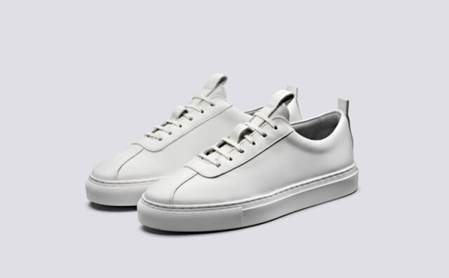 grenson Sneaker 1 | Womens Oxford Sneaker in White Calf Leather with a White Rubber Sole Shoes