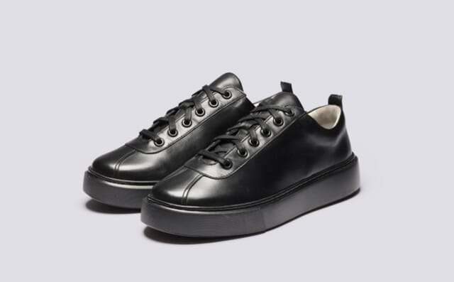 grenson Sneaker 30 | Mens Sneakers in Black Nappa Leather