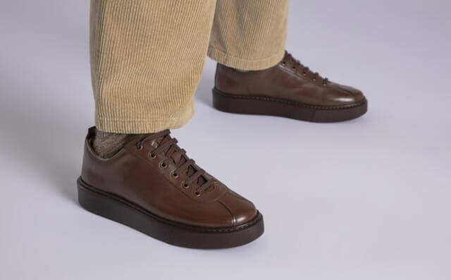 Grenson Sneaker 30 | Mens Sneakers In Brown Antique Leather