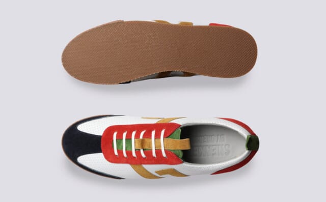 Grenson Sneaker 51 | Mens Trainers In White Multi Suede