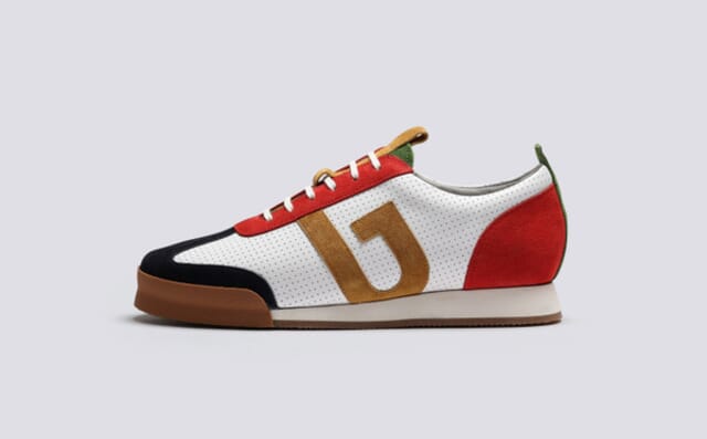 Grenson Sneaker 51 | Mens Trainers In White Multi Suede