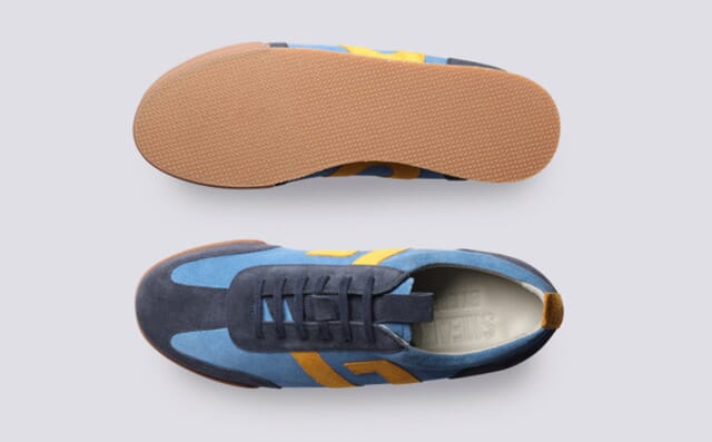 Grenson Sneaker 51 | Womens Trainers In Blue And Yellow Suede