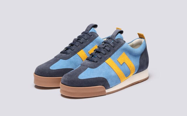 grenson Sneaker 51 | Womens Trainers in Blue and Yellow Suede
