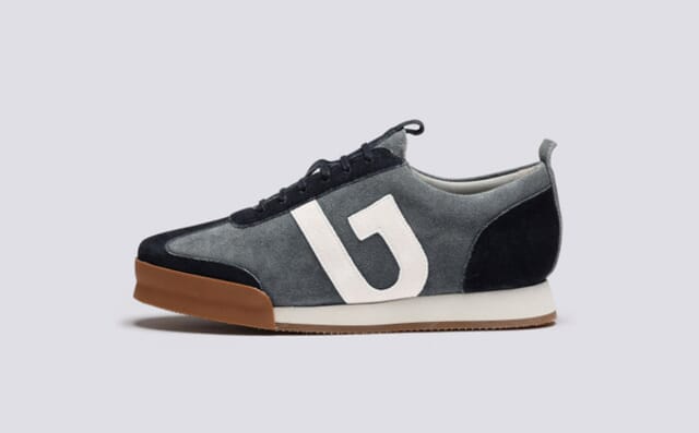 Grenson Sneaker 51 | Womens Trainers In Blue Grey Eco Suede