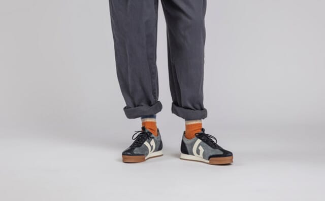 Grenson Sneaker 51 | Womens Trainers In Blue Grey Eco Suede