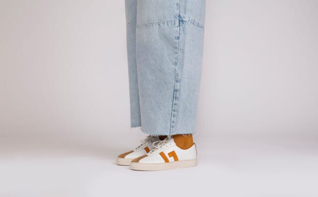 Grenson Sneaker 67 | Womens Sneakers In White With Yellow Suede