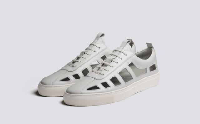 grenson Sneaker 76 | Mens Cutout Sneakers in White Leather